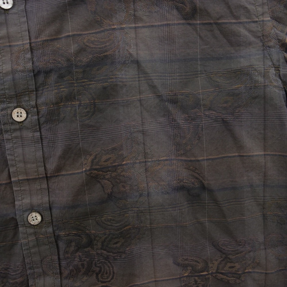 Ted Baker Shirt Mens Large Black Gray Button Up Plaid Floral Long Sleeve - Picture 5 of 10